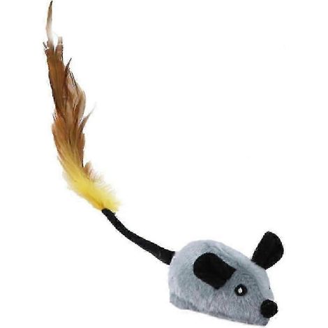 Jouet interactif pour chats et chiens : une souris réaliste avec capteurs automatiques, effets sonores réalistes et queue rétractable. Jouet automatique pour chats et chiens. Gris. (1/5)