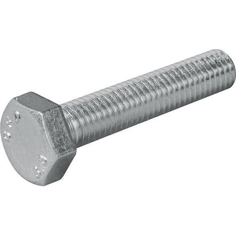 Vis à métaux tête hexagonale acier zingué blanc 8.8 filetage total 6x20mm boîte de 200 pièces - STAFA TRADING