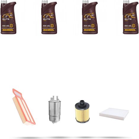 Kit tagliando 4 FILTRI e 4L OLIO compatibile con Fiat Grande Punto 1.3 D Multijet 55kw dal 2005 (1/5)