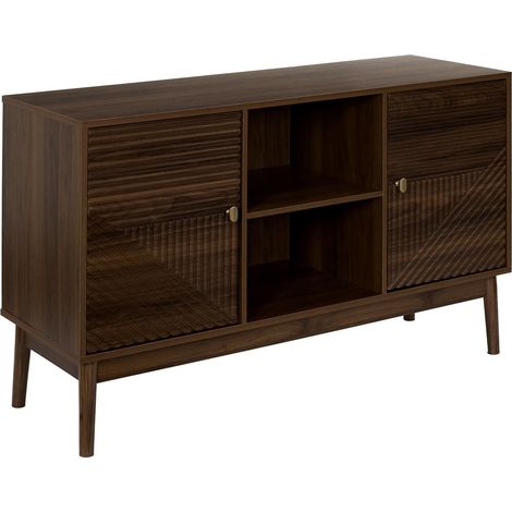 Buffet 2 portes et 2 niches effet noyer TIFFANY (1/5)