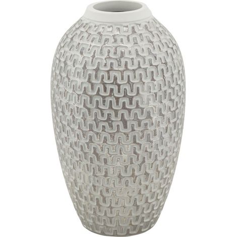Vase Déco en Résine "Wave" 34cm Blanc