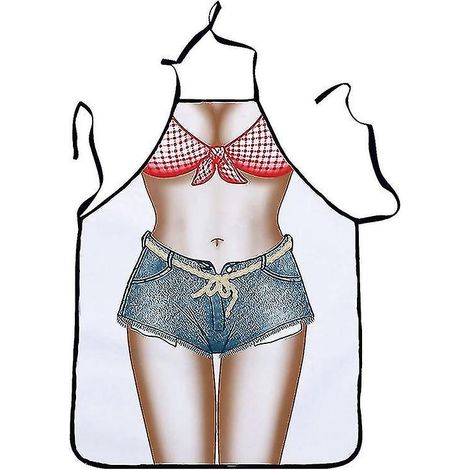 Tablier amusant - Tablier de cuisine/pâtisserie ajustable pour couple, motif homme musclé et femme sexy (1/5)