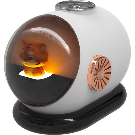 Portable Mini Humidifier DC 5V/1.0A 280ml Automatic Power Off Atomization Desk Humidifier for Office Bedroom White 1200mAh Recharge