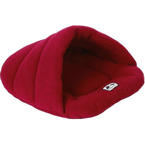 Coussin douillet en coton pour chien et chat, taille XS (rouge foncé), avec couverture et matelas confortables. (1/3)