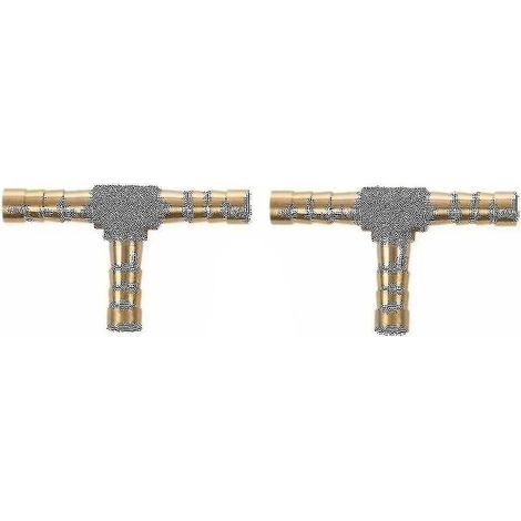 raccords en T en laiton à 3 voies pour air, carburant et eau, avec embout cannelé. (1/5)