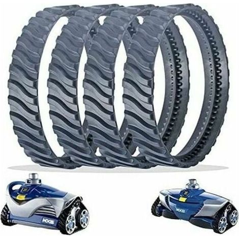 4 pistes de rechange noires pour nettoyeur de piscine, roue de piste de pneu R0526100, Compatible avec le nettoyage de piscine creusée Zodiac Baracuda MX6/MX8 (1/5)