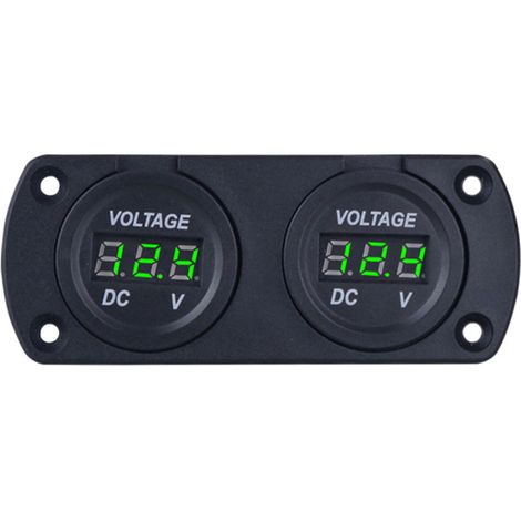 Voltmètre numérique LED double affichage 6-35 V pour voitures, camions, SUV, bateaux et bateaux 12/24 V (1/5)