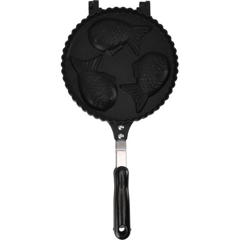 Taiyaki – Gaufrier en Forme de Poisson, Poêle Uniforme, Chauffage Double Face, Gâteau en Forme de Poisson, pour Snack-bar à Domicile, 3 Pièces.