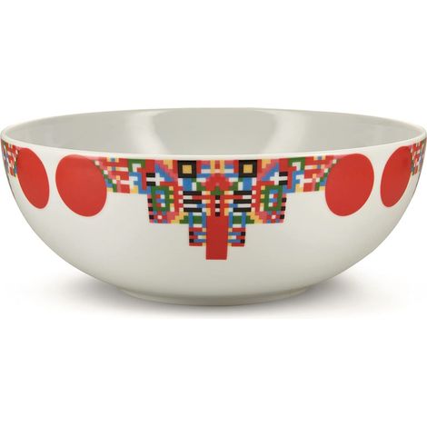 Bol pour Bonbons ou Fruits Secs en Porcelaine Décoré avec Décalcomanie Appliquée à la Main, Multicolore (1/5)