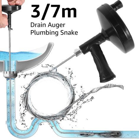 Désengorgeur Manuelle - Furet de Plombier avec Câble Flexible 7 m ou 3 m - Pour Évier Cuisine Salle de Bain Baignoire Douche - 1 Pièce (1/5)