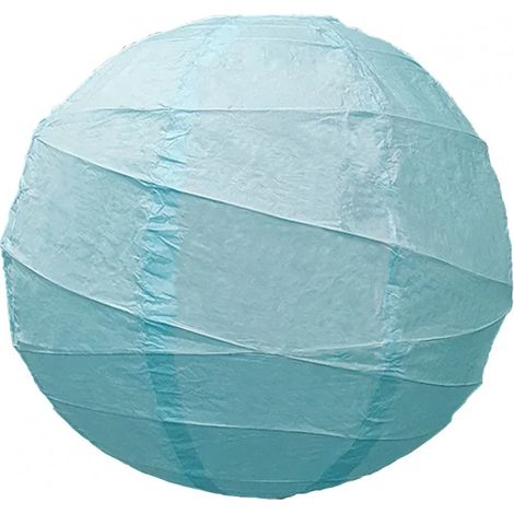 Lot de 4 lampions rond en papier de couleur bleu de 40 cm de diamètre (1/5)