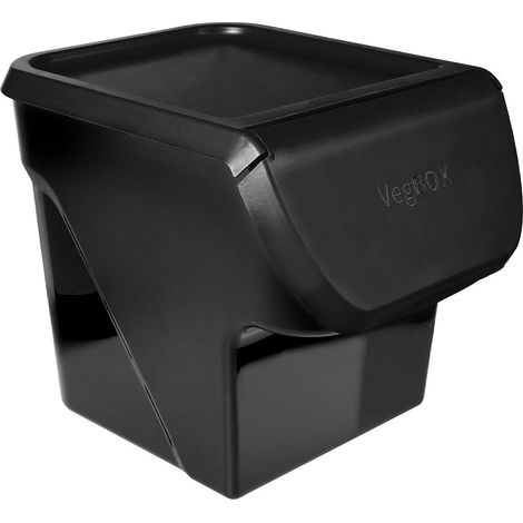 Recipiente para frutas y verduras con tapa, negro, 13 l (1/5)