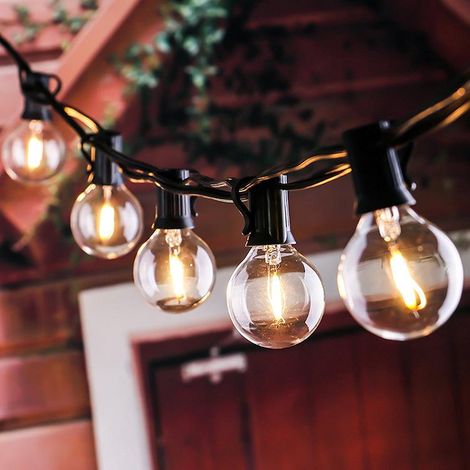 Guirlande lumineuse étanche 5,5 m 10 LED pour extérieur, ampoules suspendues décoratives, fêtes, terrasse, jardin, mariage, guirlande féerique. (1/5)