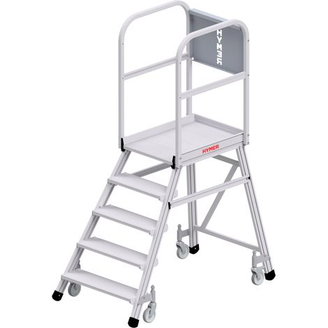 Hymer Podesttreppe fahrbar, einseitig begehbar, 5 Stufen, Standhöhe 1,20 m (1/5)