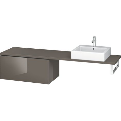 Duravit L-Cube Base pour console, largeur 820mm, profondeur 477mm, 1 tiroir, Coloris: Laque haute brillance Gris Flanelle - LC582408989 (1/4)