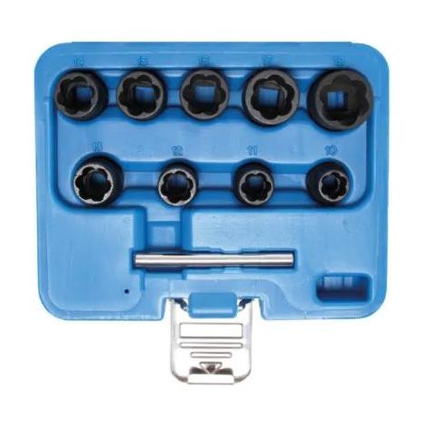 BGS Technic 10-teilige schwarze Stecknuss-Set