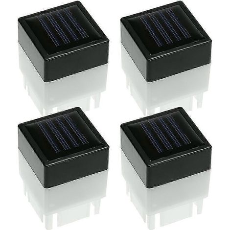 2025 Lot de 4 lampes solaires LED pour poteaux de clôture, piscine et jardin. (1/5)