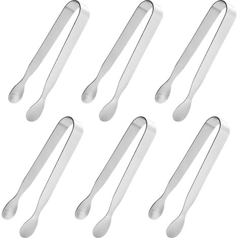 Pincettes À Glace - Acier Inoxydable - Pour Sucres Glaces, Citrons, Fromages Mous, Apéritifs - Lot De 6 (1/5)