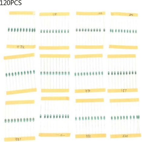 UlisemBague d'Inductance de Couleur 120PCS 1/4W 1UH - Inductance Standard de 1MH 12 pour pièce Électronique