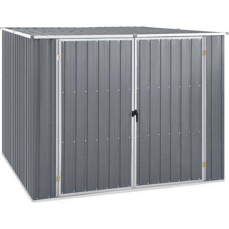Cobertizo de jardín cobertizo para cabaña cobertizo para almacenamiento cobertizo exterior para herramientas robusto 195 x 198 x 159 cm acero galvanizado gris 020022231 (1/5)