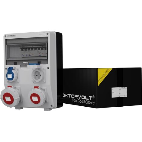 Tableau électrique de chantier TD-S 32 A 16 A 2x230 V IP65 Schuko Doktorvolt DV-6046-D (1/3)