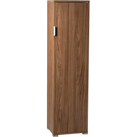 MOBILE PORTA OGGETTI IN LEGNO TINTA NOCE CON 3 RIPIANI 40 X 33 X H151 CM (1/5)