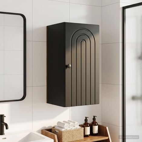 vidaXL Armario de pared para baño ALKMAAR Negro 30 x 31 x 59 cm (1/5)