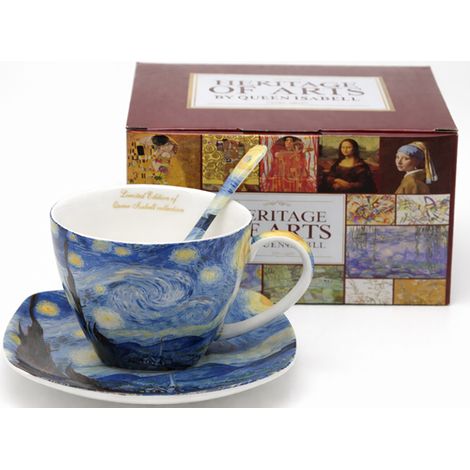 Taza de porcelana de la Reina Isabel II, La noche estrellada de Van Gogh, 250 ml. (1/5)