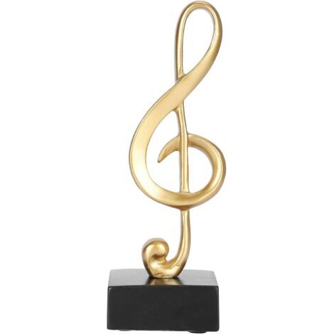 Note de Musique Statue, Résine Décor Music Sculpture Figurine Sculpture Decoration Interieur Symbole Ornements Statue Moderne Arts Salon Salle Piano Bureau Résine Decoration Doré 6.8 inch (1/5)