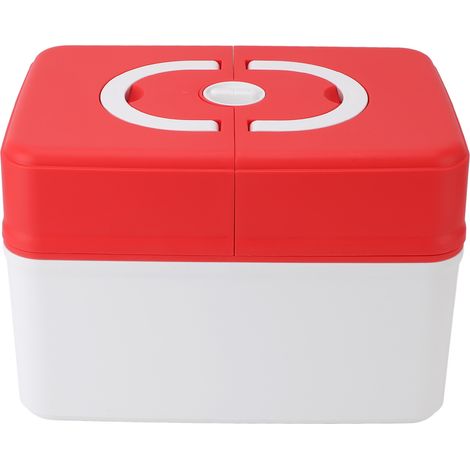 Boîte de rangement pour médicaments, trousse de secours, contenant médical pour la maternelle, l'école et la maison, rouge (1/5)