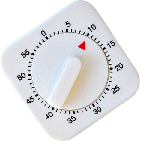 Nuevo temporizador mecánico cuadrado blanco de 60 minutos para la cocina. (1/4)