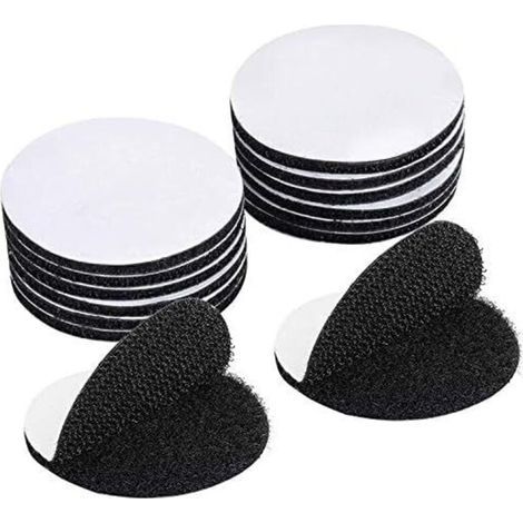 15 strisce adesive biadesive nere antigraffio, extra forti, rotonde (5 x 5 cm) (1/5)