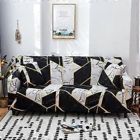 Housse extensible pour canapé, housse imprimée pour fauteuil, housse pour coussins de canapé, protection universelle élastique pour meubles avec 2 taies d'oreiller, anti-chat-NANOTEH (1/4)