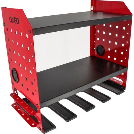 Étagère Murale Rangement Outils Électroportatifs - pour Perceuse - Meuleuse - 4 emplacements - Passage pour Câbles - 45kg