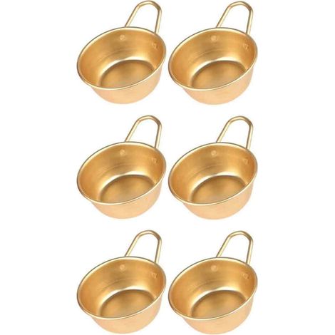 6 Makgeolli-Schalen, traditionelle koreanische Aluminiumschalen für koreanischen rohen Reiswein (1/5)