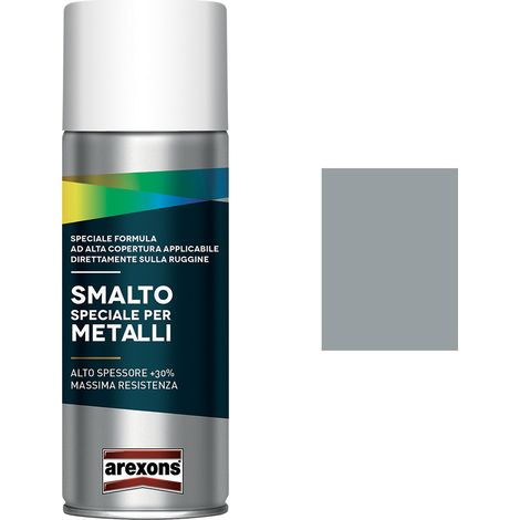 SMALTO SPRAY SPECIALE METALLI ml. 400 - grigio argento brillante  - AREXONS