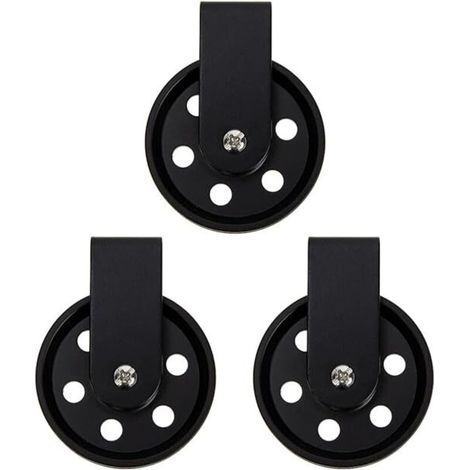 Accessori di illuminazione in 3 pezzi Lampadario retrò nero Decorazione Puleggia resistente Montaggio a soffitto Sistema di pulegge Ruota vintage Puleggia Lampada a ruota Puleggia retrò nera Ruota vin