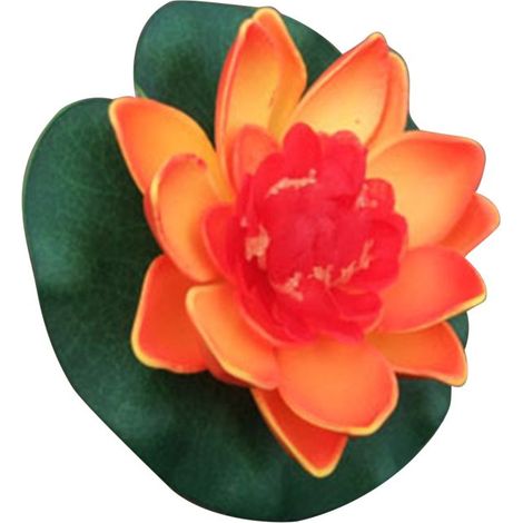 Fleurs de lotus artificielles flottantes de 10 cm, étangs, bassins, feuilles de lotus en mousse, faux nénuphars, décoration pour piscine et étang. (1/5)
