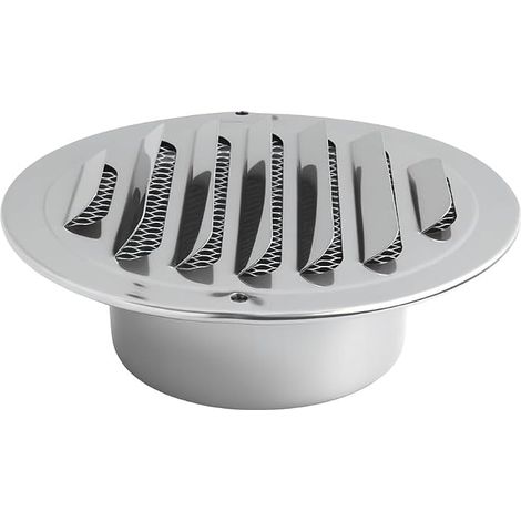 Griglia di ventilazione in acciaio inox da 100 mm, griglia di ventilazione resistente alle intemperie, griglia di ventilazione esterna con zanzariera, protezione sicura per finestre. (1/5)