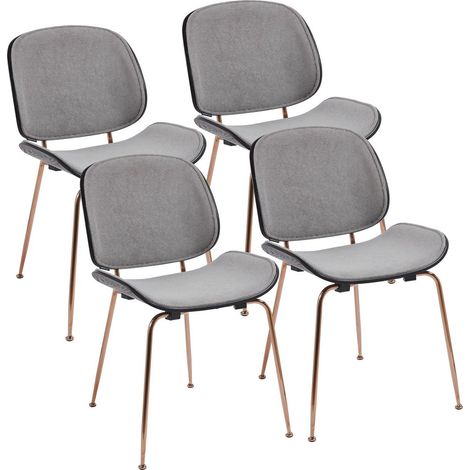 Sedie moderne in tessuto grigio con struttura oro rosa set da 4 - Elizabeth (1/5)