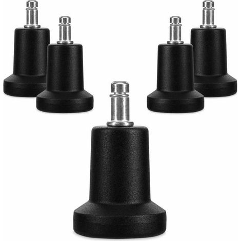 Cloches pour chaise de bureau Lot 5 - Diam. ext. 50 mm - Broche 10/22 mm - Caoutchouc anti-rayures (1/5)