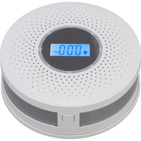Rauch- und Kohlenmonoxidmelder mit hochempfindlichem LCD-Bildschirm, kombinierter Rauch- und Kohlenmonoxidalarm, Gaswarnsystem für den Haushalt (1/5)