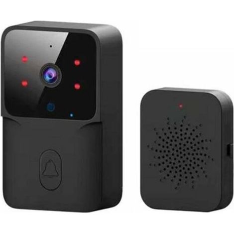 Tuya Home Welcome Campanello senza fili, campanello intelligente per esterni con telecamera a visione notturna, videocitofono HD, cambiavoce, nero