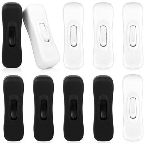 Intermediate switch, lamp switch, cord switch, 2 A, black in-line switch, cord switch, white intermediate switch for small appliances, home appliance (1/4)