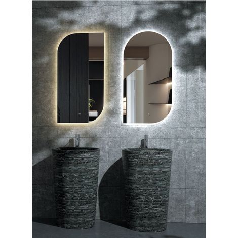 Miroir de salle de bain rectangulaire VERTICAL rétroéclairé  Modèle GALES Transparent 110x60 [ LEDIMEX® ]