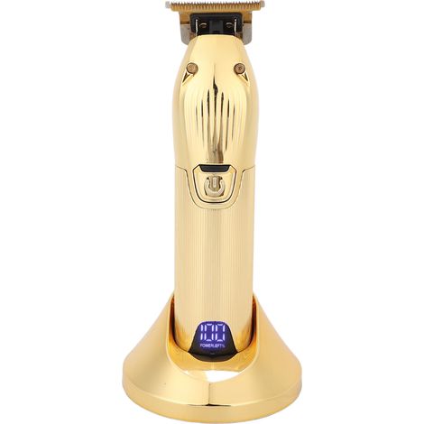 Tondeuse à cheveux électrique pour homme, sabots de guidage, puissante, sans fil, kit de coupe et d'entretien professionnel, couleur or (1/5)