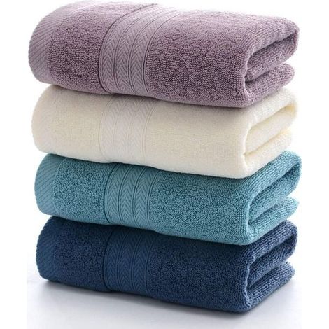 Serviettes de bain Ensemble de serviettes de bain, serviettes en coton légères et très absorbantes à séchage rapide, lot de 4 (1/5)