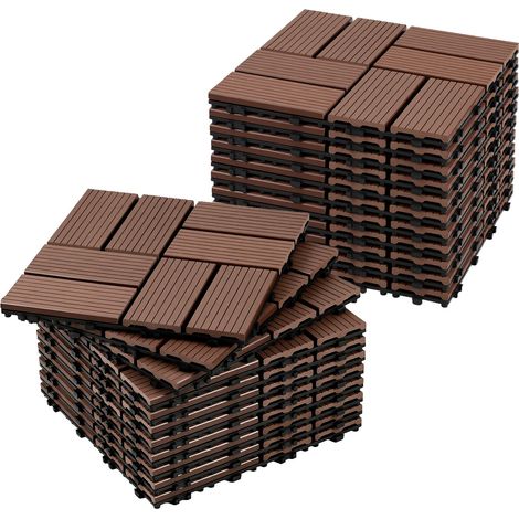 TolleTour WPC Terrassenfliesen 30x30 cm Rotbraun 55 Stück 5 m² Klickfliesen Garten Balkon (1/5)