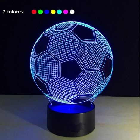 3D-Nachtlicht im Fußball-Design mit optischer Täuschung und berührungsempfindlicher Farbänderung, 7-farbige Stimmungsbeleuchtung fürs Schlafzimmer, inklusive LED-Leuchtmittel und Netzteil (1/5)