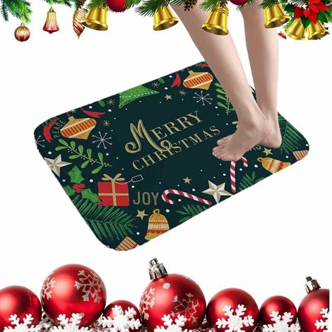 Tapis de Noël,Tapis de Bain antidérapant,Tapis de Salle de Bains, Tapis de Sol Lavable,Tapis de Sol en Velours Cristal,Très Absorbant Tapis- Lefou (1/5)